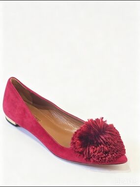 Aquazzura Powder Puff Pom Pom Flats